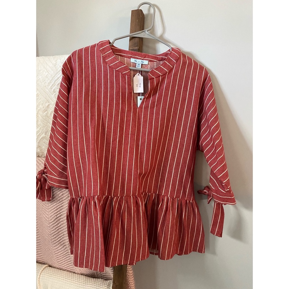 Ruffle Bottom Blouse NWT